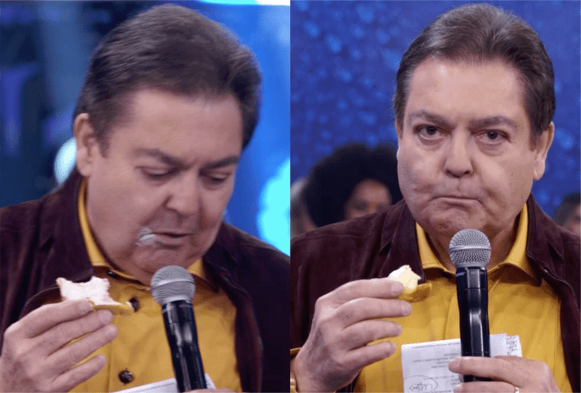 Faustão comeu pão com requeijão ao vivo e provou que está ganhando milhões na Globo Faustão comeu pão com requeijão ao vivo e provou que está ganhando milhões na Globo