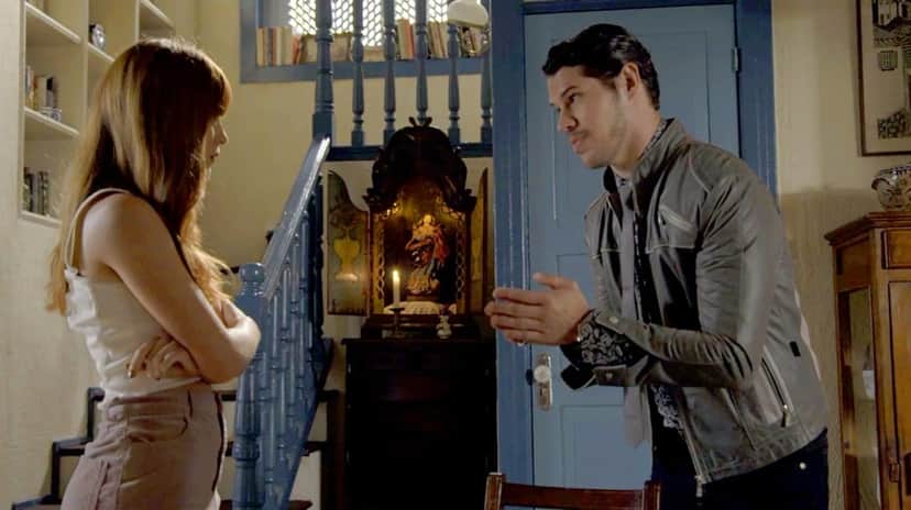 Luz e Gabriel em O Sétimo Guardião (Foto: Divulgação/Globo) Luz e Gabriel em O Sétimo Guardião (Foto: Divulgação/Globo)
