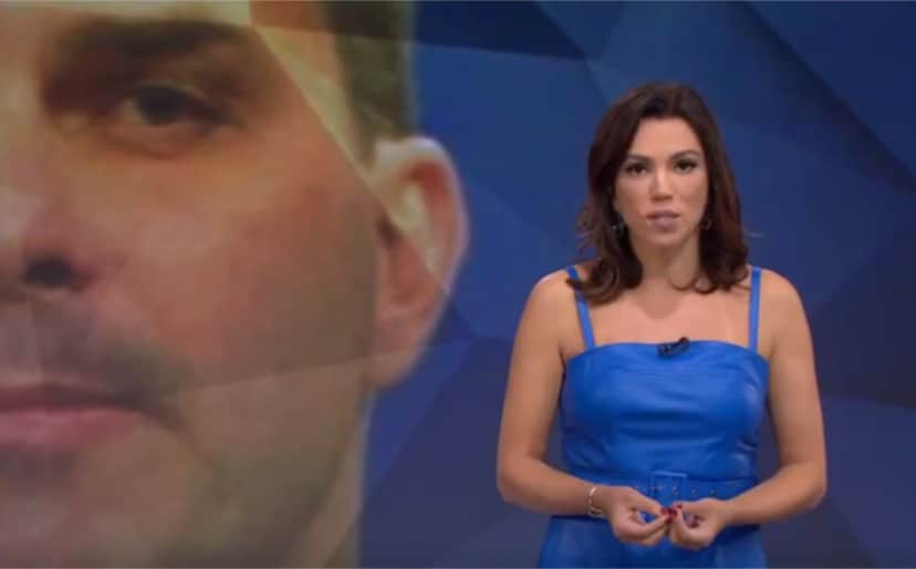 Entrevista de Flávio Bolsonaro à Record foi citada pela Globo (Foto: Reprodução) Entrevista de Flávio Bolsonaro à Record foi citada pela Globo (Foto: Reprodução)