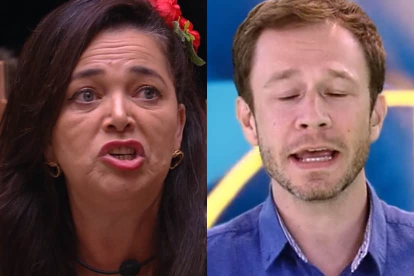 Ela colocou Tiago Leifert contra a parede ao vivo (Foto: Reprodução) Ela colocou Tiago Leifert contra a parede ao vivo (Foto: Reprodução)