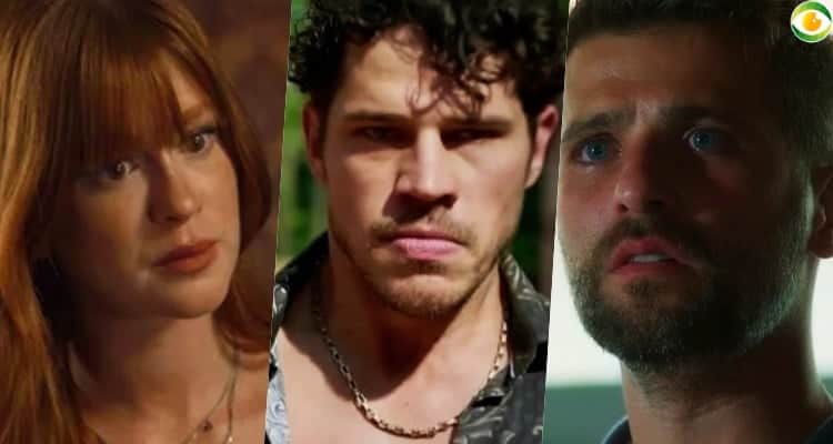 Marina Ruy Barbosa, José Loreto e Bruno Gagliasso se estranham em O Sétimo Guardião Marina Ruy Barbosa, José Loreto e Bruno Gagliasso se estranham em O Sétimo Guardião