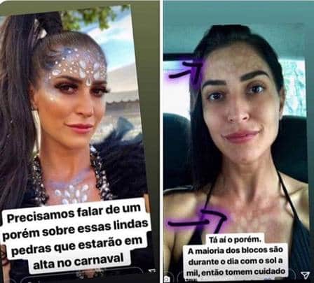 Antes e depois da fantasia da atriz da Globo (Foto: Reprodução) Antes e depois da fantasia da atriz da Globo (Foto: Reprodução)