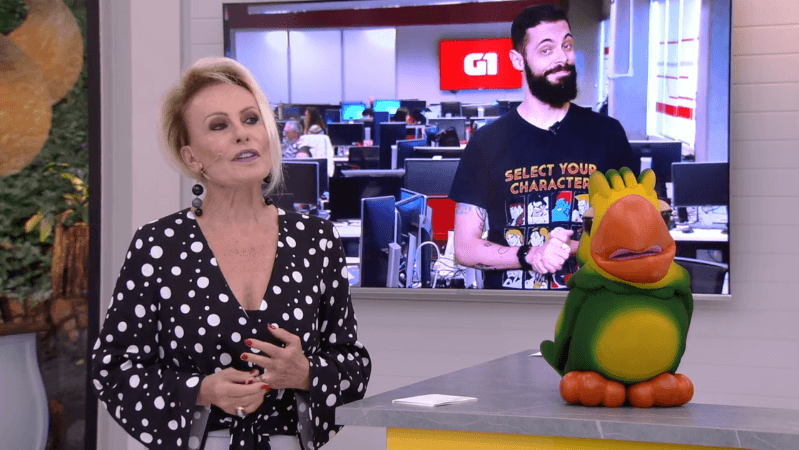 Ana Maria Braga e Cauê Fabiano no Mais Você (Foto: Reprodução/Globo) Ana Maria Braga e Cauê Fabiano no Mais Você (Foto: Reprodução/Globo)