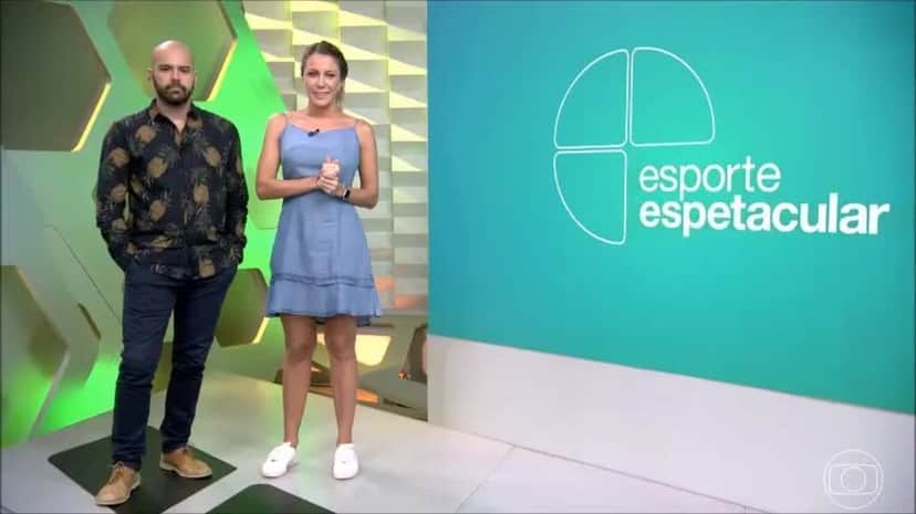 Bárbara Coelho no estúdio do Esporte Espetacular (Foto: Reprodução/Globo) Bárbara Coelho no estúdio do Esporte Espetacular (Foto: Reprodução/Globo)