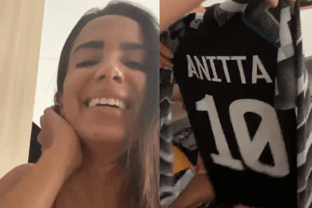 Anitta mostrou a camisa personalizada (Foto: Reprodução/ Instagram) Anitta mostrou a camisa personalizada (Foto: Reprodução/ Instagram)