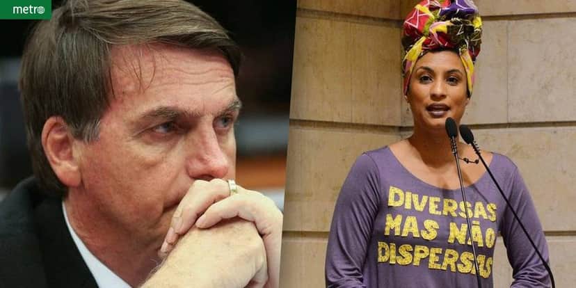 O presidente Jair Bolsonaro e a vereadora Marielle Franco (Foto: Reprodução/Montagem) O presidente Jair Bolsonaro e a vereadora Marielle Franco (Foto: Reprodução/Montagem)