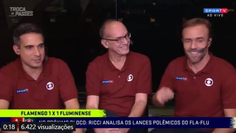 Gustavo Villani e seus companheiros no Troca de Passes (Foto: Reprodução) Gustavo Villani e seus companheiros no Troca de Passes (Foto: Reprodução)