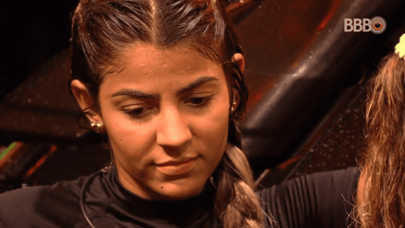 Hariany foi eliminada na prova do líder do BBB19 (Foto: Reprodução/ Globoplay) Hariany foi eliminada na prova do líder do BBB19 (Foto: Reprodução/ Globoplay)