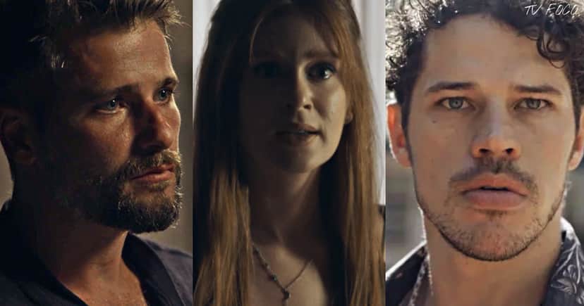 Gabriel (Bruno Gagliasso) não suporta ver Junior (José Loreto) com Luz (Marina Ruy Barbosa) em O Sétimo Guardião Gabriel (Bruno Gagliasso) não suporta ver Junior (José Loreto) com Luz (Marina Ruy Barbosa) em O Sétimo Guardião