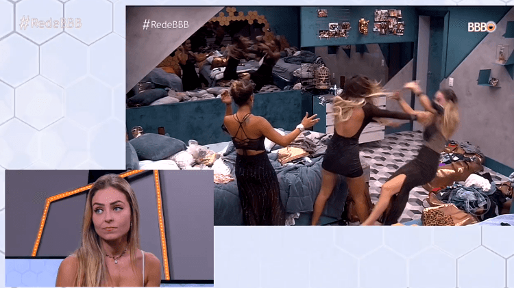 Paula assiste cena que ocasionou da expulsão de Hariany do BBB19 (Foto: Divulgação) Paula assiste cena que ocasionou da expulsão de Hariany do BBB19 (Foto: Divulgação)