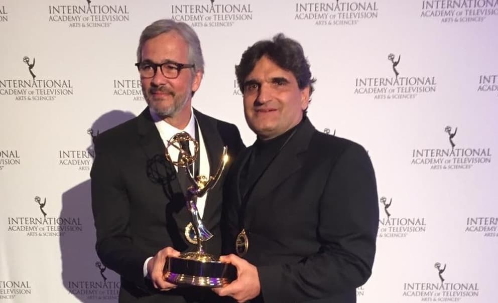 Paulo Silvestrini e Cao Hamburger no Emmy Internacional Paulo Silvestrini e Cao Hamburger no Emmy Internacional