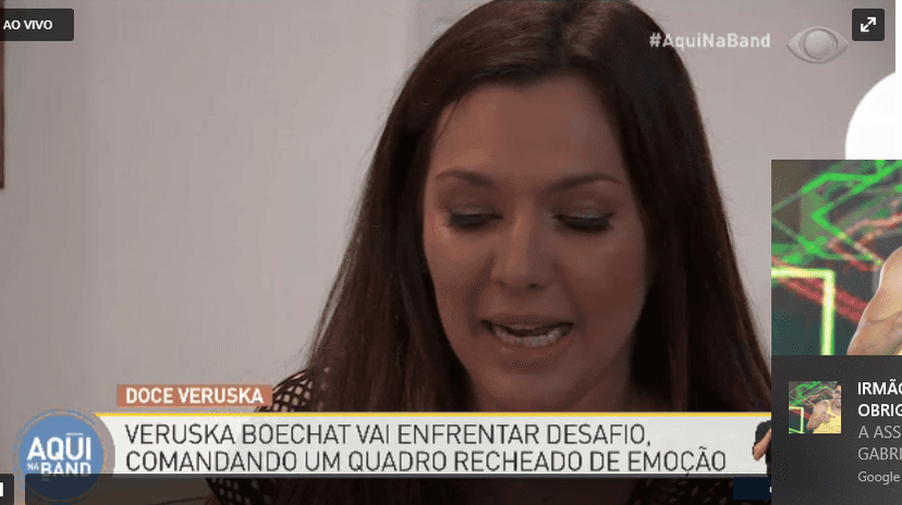 Veruska Boechat chora durante o programa da Band, "Aqui na Band" após relembrar momentos de muita angústia Veruska Boechat chora durante o programa da Band, "Aqui na Band" após relembrar momentos de muita angústia