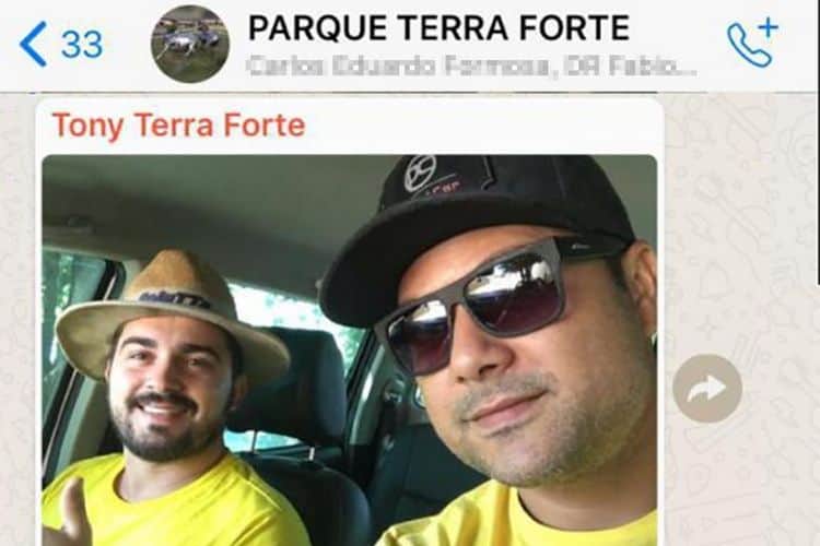 Dudu Nogueira e o empresário momentos antes do acidente (Foto: Reprodução/G1) Dudu Nogueira e o empresário momentos antes do acidente (Foto: Reprodução/G1)