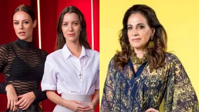 Virgínia e Fabiana da novela A Dona do Pedaço e Mercedes de Verão 90 (Montagem/TV Foco) Virgínia e Fabiana da novela A Dona do Pedaço e Mercedes de Verão 90 (Montagem/TV Foco)