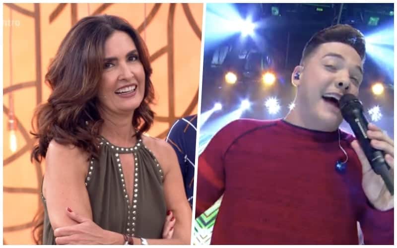 Fátima Bernardes é surpreendida por Wesley Safadão no Encontro, fica constrangida e não sabe como reagir a atitude de cantor Foto: Reprodução Fátima Bernardes é surpreendida por Wesley Safadão no Encontro, fica constrangida e não sabe como reagir a atitude de cantor Foto: Reprodução