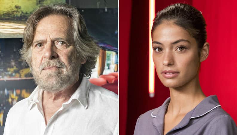 Otávio (José de Abreu) e Edilene (Cyntia Senek) em A Dona do Pedaço (Foto: Divulgação/Globo/Montagem) Otávio (José de Abreu) e Edilene (Cyntia Senek) em A Dona do Pedaço (Foto: Divulgação/Globo/Montagem)