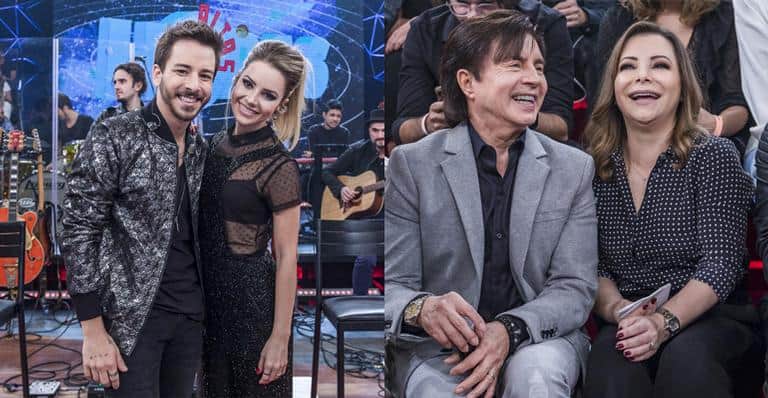 No Altas Horas, Sandy e Junior contaram com a participação dos pais (Foto: Reprodução/ Globo) No Altas Horas, Sandy e Junior contaram com a participação dos pais (Foto: Reprodução/ Globo)