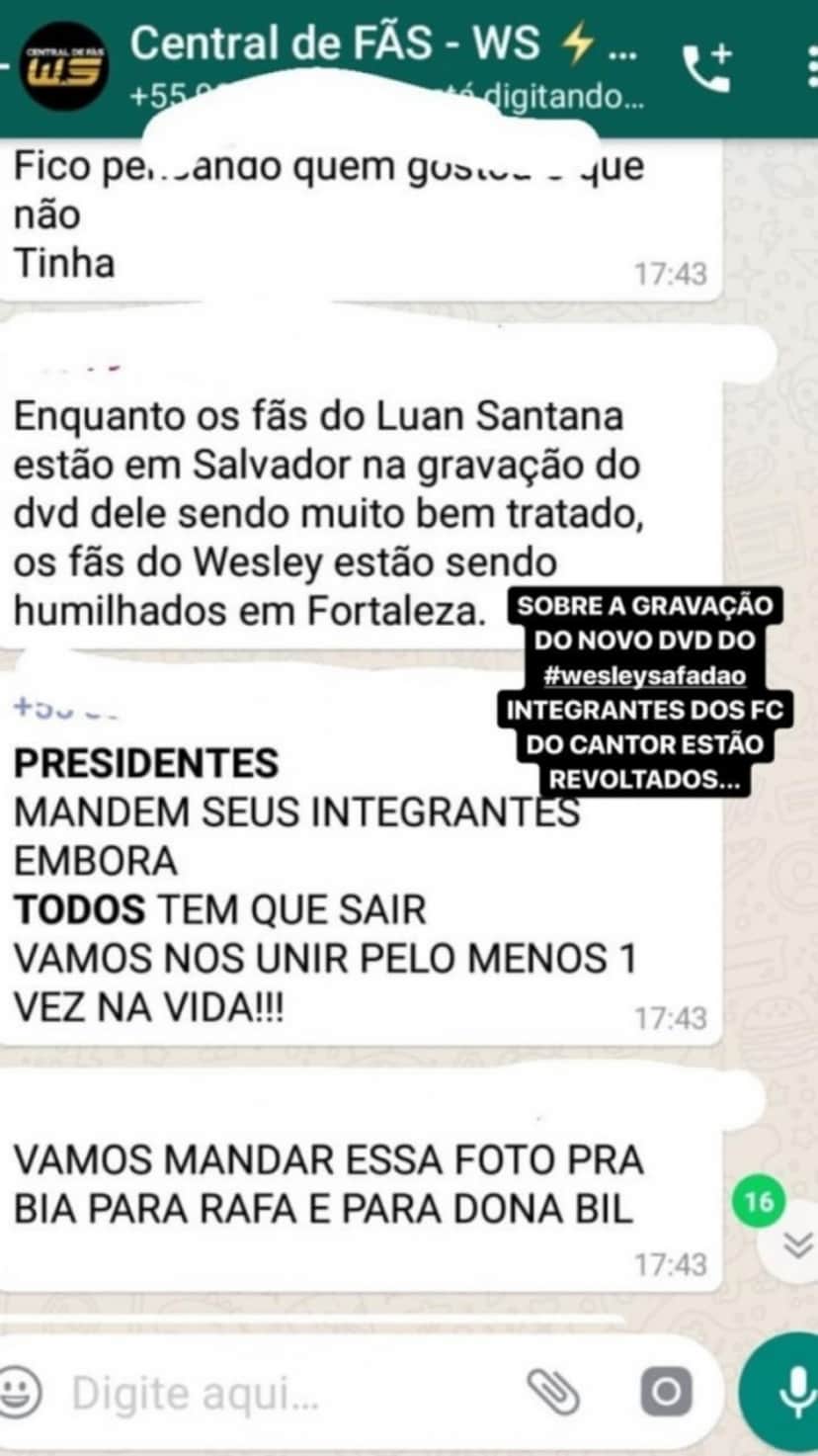 Fãs de Wesley Safadão se revoltam e fazem protesto contra cantor nos grupos (Foto: Reprodução/Instagram) Fãs de Wesley Safadão se revoltam e fazem protesto contra cantor nos grupos (Foto: Reprodução/Instagram)