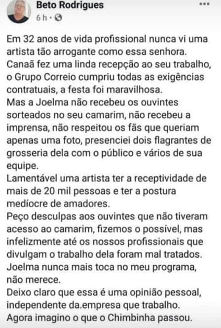 Joelma se apresentou em cidade mas foi duramente criticada Joelma se apresentou em cidade mas foi duramente criticada