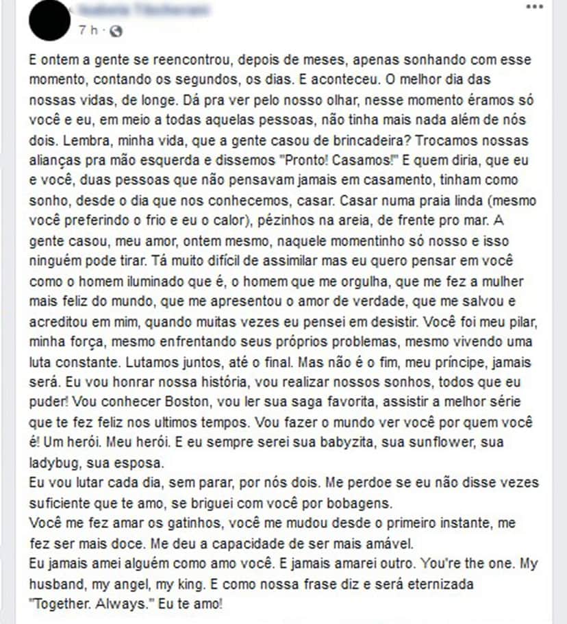 Namorada do ator Rafael Miguel, publica mensagem após tragédia que culminou na morte dele e dos pais (Imagem/Reprodução/Instagram) Namorada do ator Rafael Miguel, publica mensagem após tragédia que culminou na morte dele e dos pais (Imagem/Reprodução/Instagram)