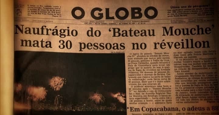 Jornal O Globo destacou tragédia em pleno Réveillon. (Foto: Reprodução) Jornal O Globo destacou tragédia em pleno Réveillon. (Foto: Reprodução)