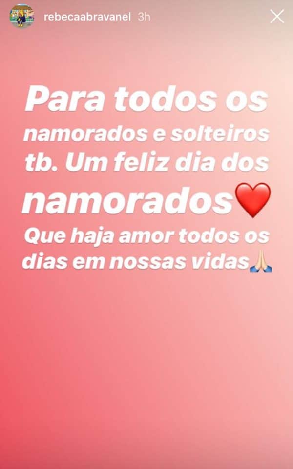 Rebeca Abravanel, filha de Silvio Santos, usa seu Instagram para se declarar à Alexandre Pato no Dia dos Namorados (Imagem: Instagram) Rebeca Abravanel, filha de Silvio Santos, usa seu Instagram para se declarar à Alexandre Pato no Dia dos Namorados (Imagem: Instagram)