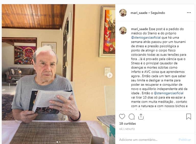 Stenio Gárcia surpreendeu ao ter saúde revelada e necessidade de isolamento Stenio Gárcia surpreendeu ao ter saúde revelada e necessidade de isolamento