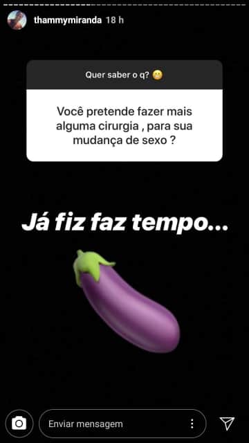 Thammy Miranda responde pergunta sobre cirurgia íntima (Reprodução: Instagram) Thammy Miranda responde pergunta sobre cirurgia íntima (Reprodução: Instagram)
