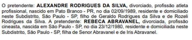 Rebeca Abravanel e Alexandre Pato se casaram em um Cartório de São Paulo Rebeca Abravanel e Alexandre Pato se casaram em um Cartório de São Paulo