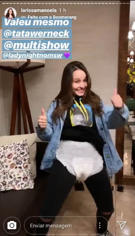 Larissa Manoela recebeu fraldas de presente e gravidez foi anunciada (Foto: Reprodução/ Instagram) Larissa Manoela recebeu fraldas de presente e gravidez foi anunciada (Foto: Reprodução/ Instagram)