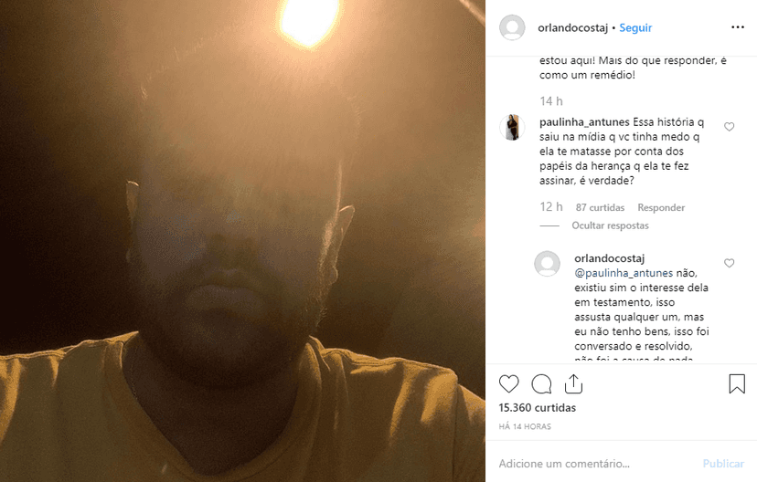 O ex-noivo de Alinne Araújo, Orlando Costa voltou para as redes sociais e algumas críticas (Foto: reprodução) O ex-noivo de Alinne Araújo, Orlando Costa voltou para as redes sociais e algumas críticas (Foto: reprodução)
