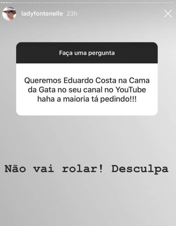 Fã de Anotnia Fontenelle fazendo pedido sobre Eduardo Costa Fã de Anotnia Fontenelle fazendo pedido sobre Eduardo Costa