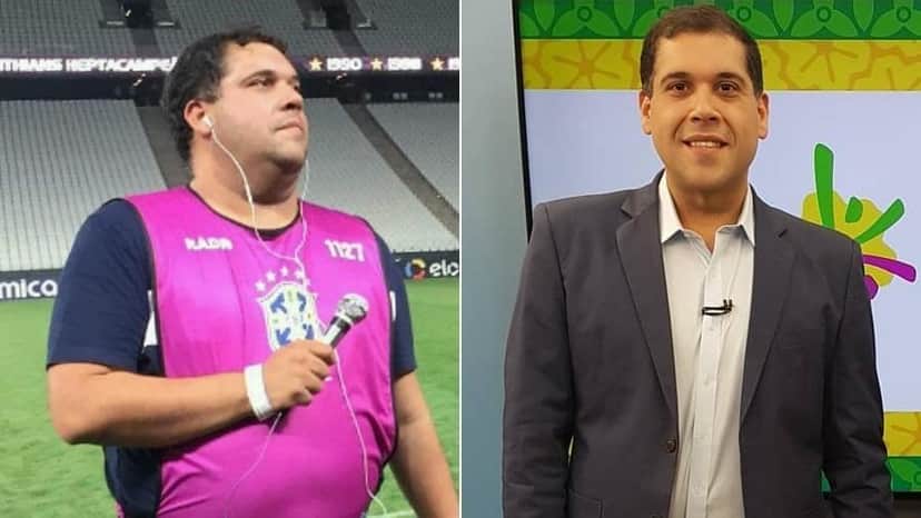 O antes e o depois do famoso narrador da Record, Fernando Camargo (Foto: Montagem/UOL) O antes e o depois do famoso narrador da Record, Fernando Camargo (Foto: Montagem/UOL)