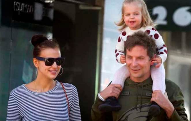 Bradley Cooper, Irina Shayk e filha (Foto: Reprodução) Bradley Cooper, Irina Shayk e filha (Foto: Reprodução)