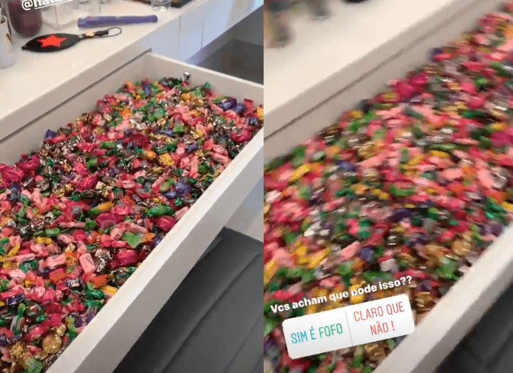 Flávia Alessandra mostra a quantidade de doces em salão de beleza (Foto: Reprodução/ Instagram) Flávia Alessandra mostra a quantidade de doces em salão de beleza (Foto: Reprodução/ Instagram)