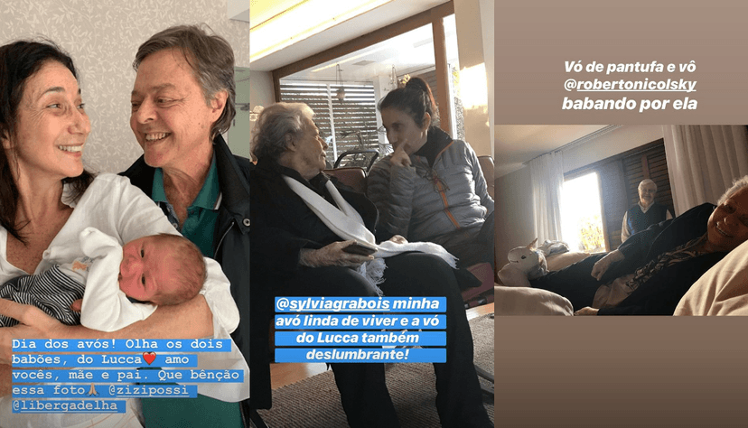 Familiares de Luiza Possi aparecem em seus stories (Foto: Reprodução/ Instagram) lucca Familiares de Luiza Possi aparecem em seus stories (Foto: Reprodução/ Instagram) lucca