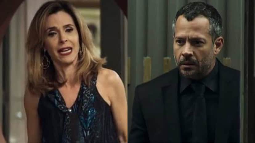 Lyris descobre que Agno é gay e faz escândalo na empresa em A Dona do Pedaço (Montagem: TV Foco) Lyris descobre que Agno é gay e faz escândalo na empresa em A Dona do Pedaço (Montagem: TV Foco)