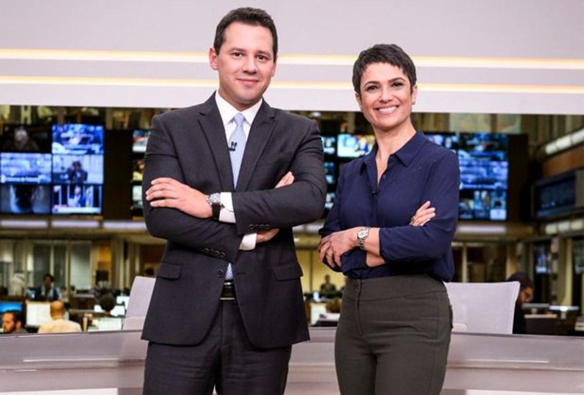 Dony de Nuccio e Sandra Annemberg no Jornal Hoje (Foto: Reprodução) Dony de Nuccio e Sandra Annemberg no Jornal Hoje (Foto: Reprodução)
