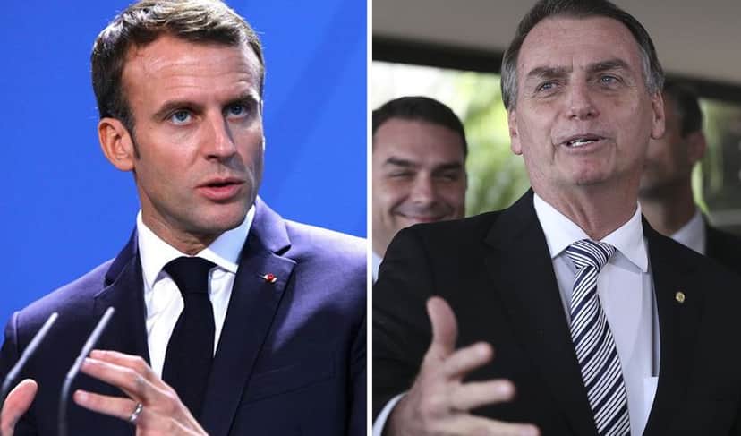 Aumenta a tensão entre Jair Bolsonaro e Emmanuel Macron (Foto: Montagem) Aumenta a tensão entre Jair Bolsonaro e Emmanuel Macron (Foto: Montagem)