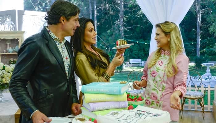Olivier Anquier, Nadja Haddad e Beca Milano na estreia da 5ª temporada do Bake Off Brasil, que teve alta audiência (Foto: Zé Paulo Cardeal/SBT) Olivier Anquier, Nadja Haddad e Beca Milano na estreia da 5ª temporada do Bake Off Brasil, que teve alta audiência (Foto: Zé Paulo Cardeal/SBT)