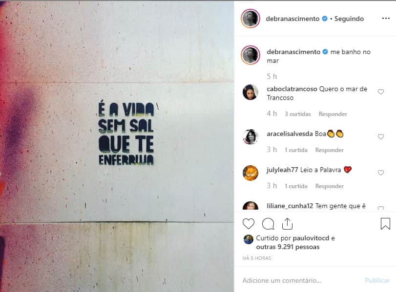 Débora Nascimento posta foto enigmática e legenda tem tom de indireta Débora Nascimento posta foto enigmática e legenda tem tom de indireta