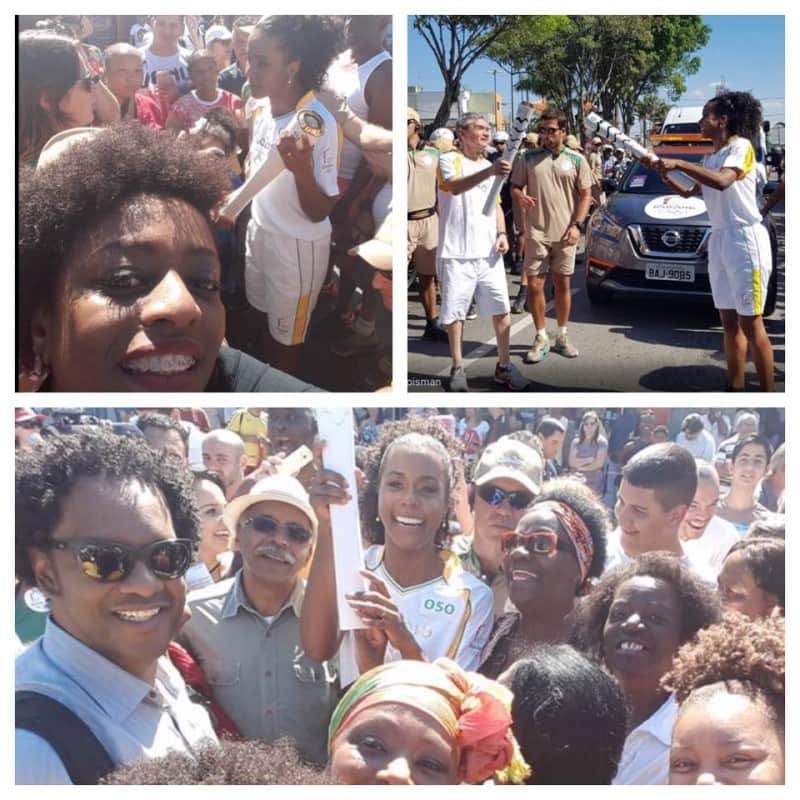segurando a tocha durante as Olimpíadas de 2016 Foto: Reprodução segurando a tocha durante as Olimpíadas de 2016 Foto: Reprodução