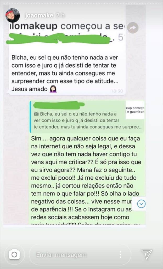 Maquiador expõe conversa com Vivian Amorim (Foto Reprodução) Maquiador expõe conversa com Vivian Amorim (Foto Reprodução)