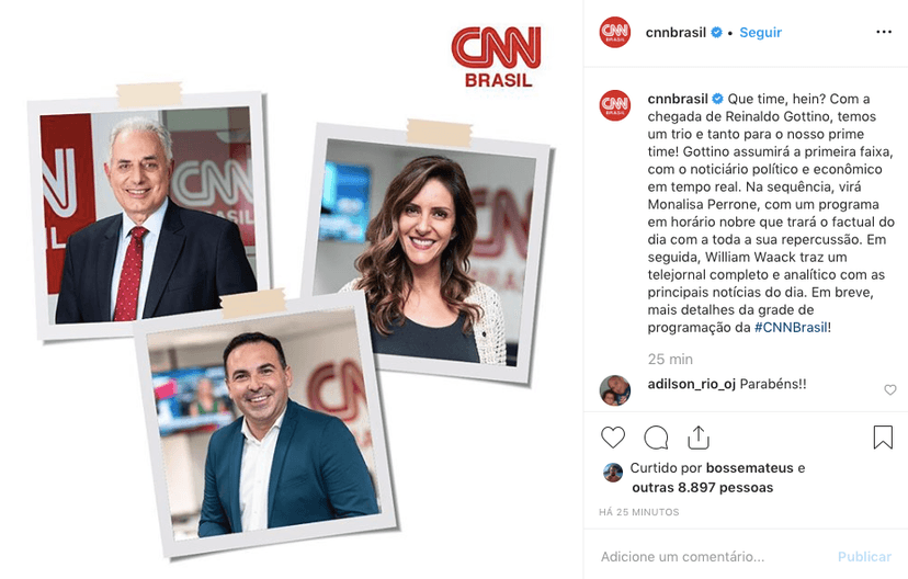 CNN Brasil, Monalisa Perrone, William Bonner, Reinaldo Gottino CNN Brasil, Monalisa Perrone, William Bonner, Reinaldo Gottino