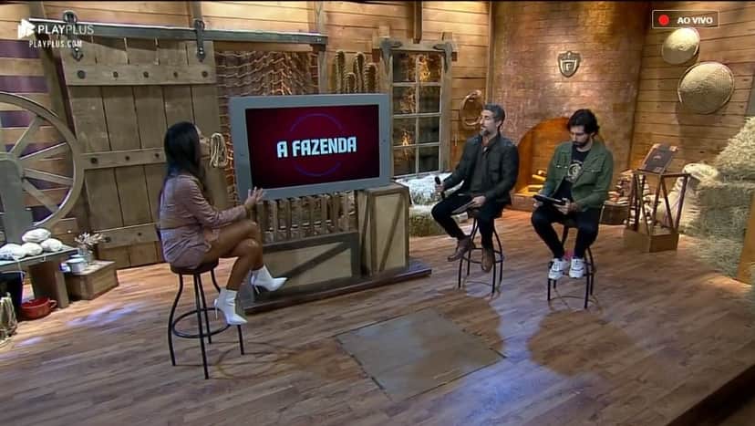 Drika Marinho faz revelações para Marcos Mion após eliminação em A Fazenda 11 (Reprodução PlayPlus) Drika Marinho faz revelações para Marcos Mion após eliminação em A Fazenda 11 (Reprodução PlayPlus)