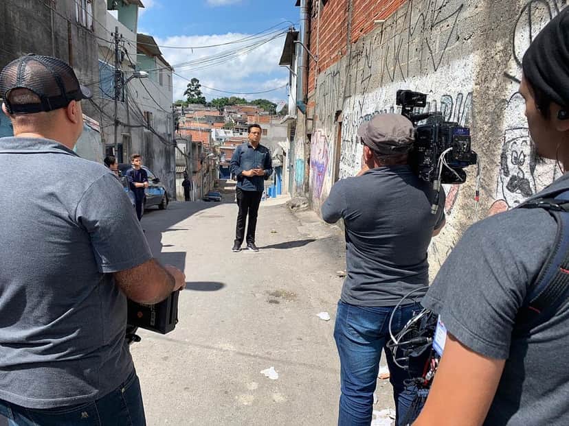 Geraldo Luís nas gravações do Balanço Geral SP (Foto: Reprodução/Instagram) Geraldo Luís nas gravações do Balanço Geral SP (Foto: Reprodução/Instagram)
