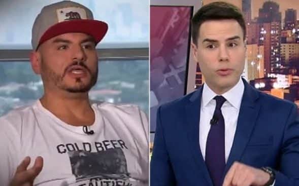 Carlinhos Mendigo e Luiz Bacci em atrito (Foto: Reprodução) Carlinhos Mendigo e Luiz Bacci em atrito (Foto: Reprodução)