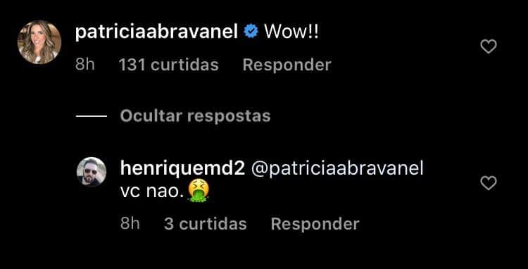 Patrícia Abravanel criticada por internauta (Foto: Reprodução/Instagram) Patrícia Abravanel criticada por internauta (Foto: Reprodução/Instagram)
