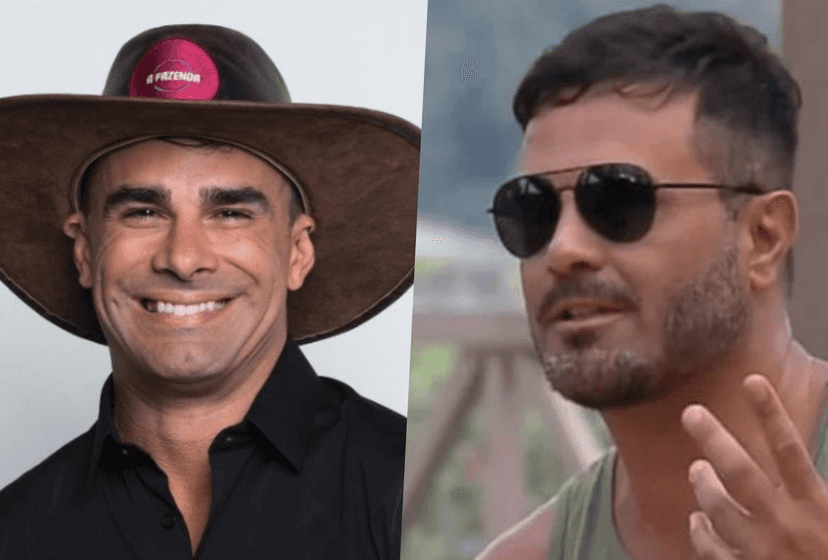 Jorge Souza e Rodrigo Phavanello estão na roça da Fazenda 11 após perderem uma difícil prova de agilidade e memória ao vivo com a presença do apresentador Marcos Mion na noite desta terça-feira (Foto: Reprodução) Jorge Souza e Rodrigo Phavanello estão na roça da Fazenda 11 após perderem uma difícil prova de agilidade e memória ao vivo com a presença do apresentador Marcos Mion na noite desta terça-feira (Foto: Reprodução)