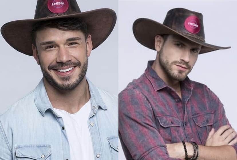 Lucas Viana e Guilherme Leão se enfrentam na Roça de A Fazenda 11 da Record (Montagem: TV Foco) Lucas Viana e Guilherme Leão se enfrentam na Roça de A Fazenda 11 da Record (Montagem: TV Foco)